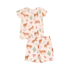 Short Lounge Set Pink Western Horses