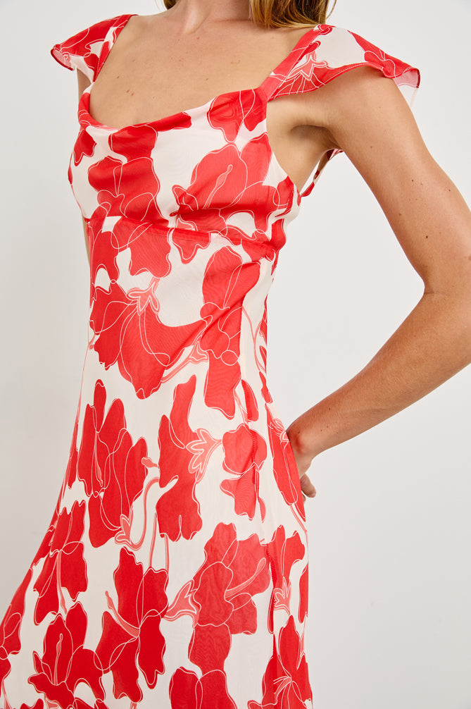 Marigold Dress Scarlet Hibiscus - JoeyRae
