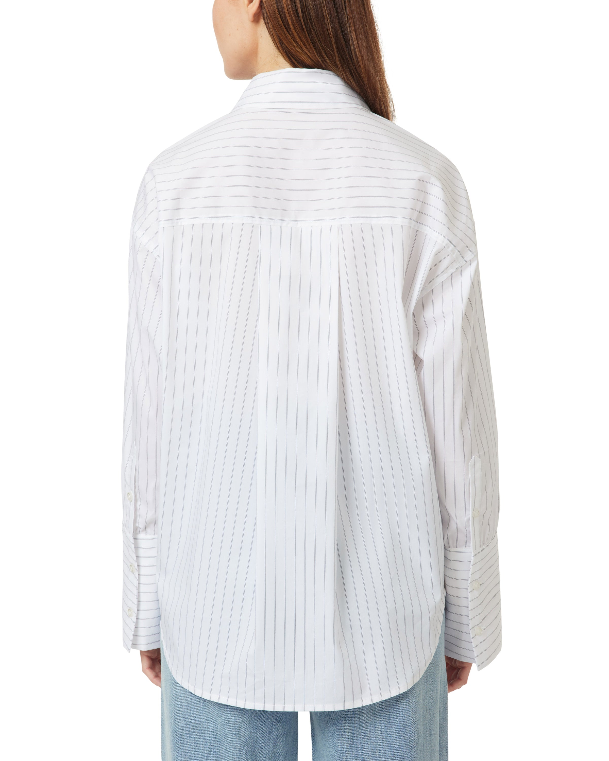 Oversize Stripe Poplin Button-Up Shirt - JoeyRae