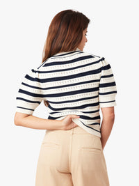Striped Polo Sweater - JoeyRae