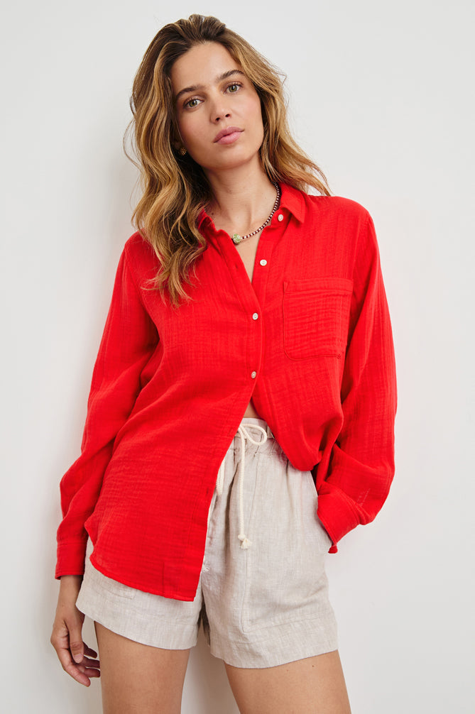 Ellis Blouse Cherry - JoeyRae
