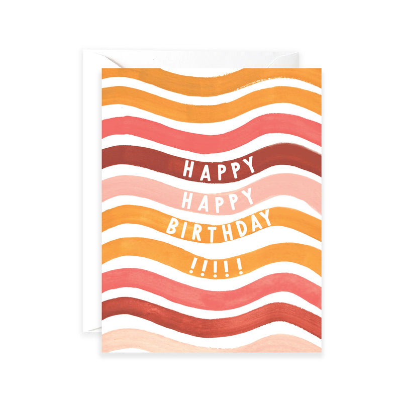 Wavy Stripes Groovy Birthday Card - JoeyRae