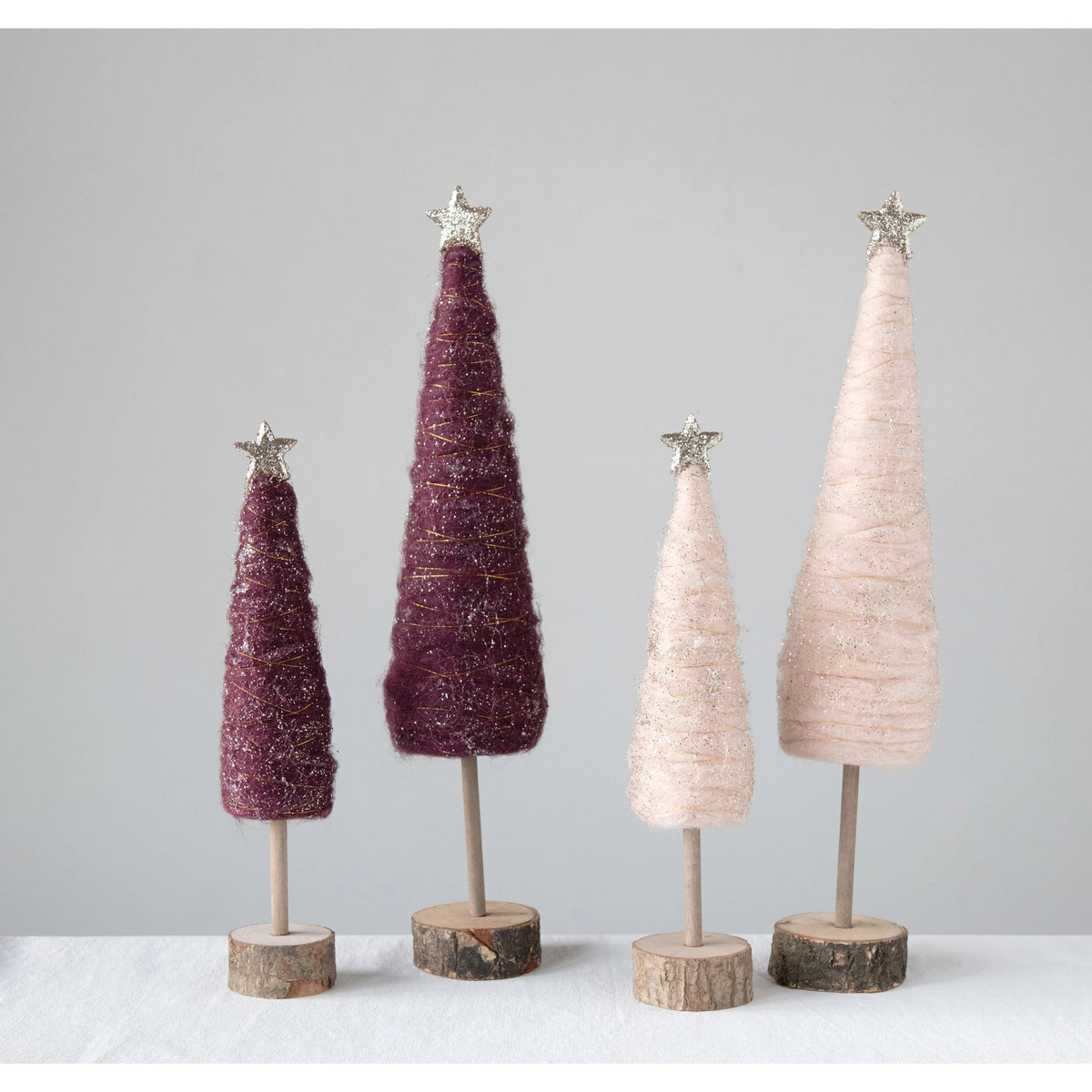 Medium Pink Wool Christmas Tree - JoeyRae