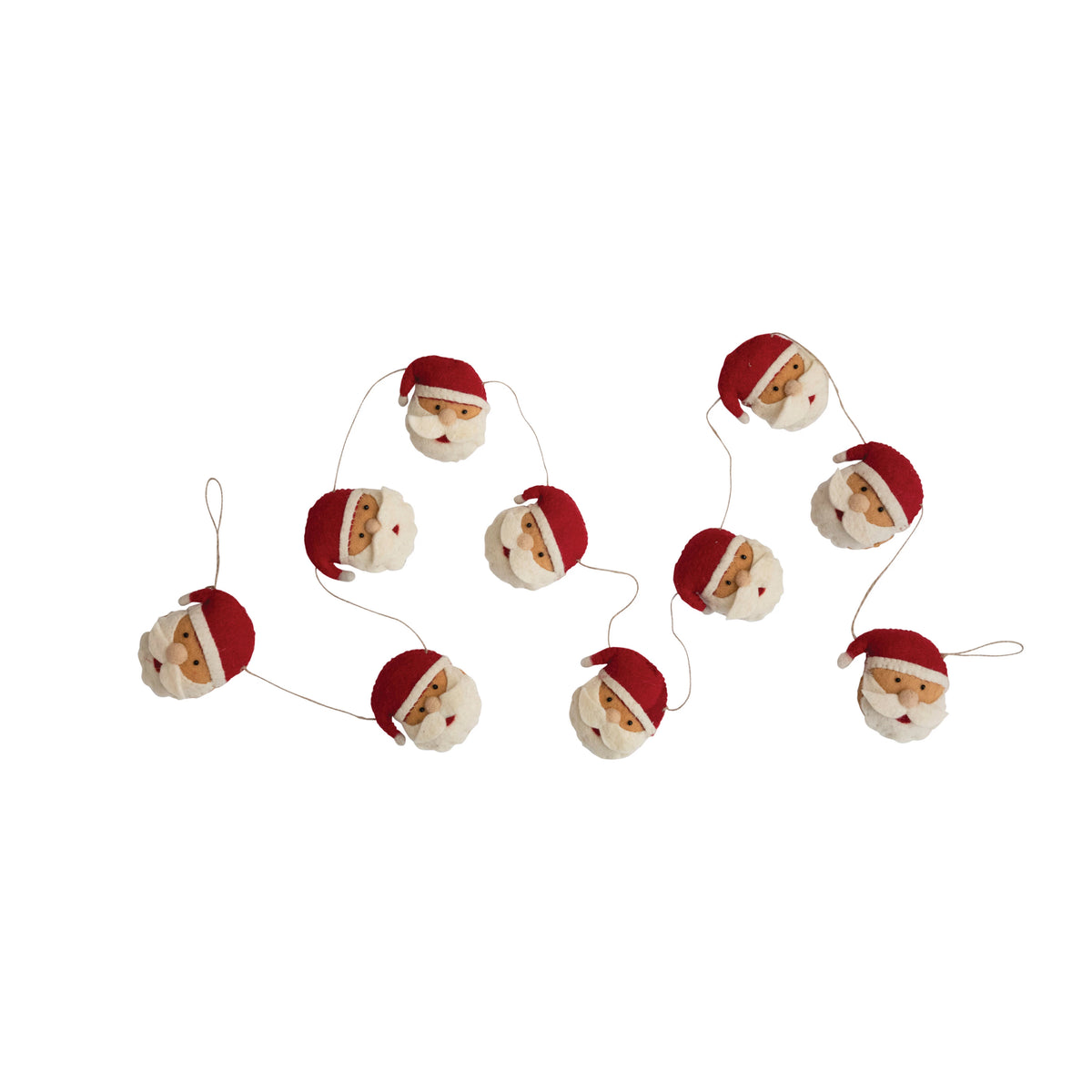 Jute and Wool Felt Santa Garland - JoeyRae