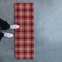 Red & Pink Plaid Natural Coir Double Doormat - JoeyRae