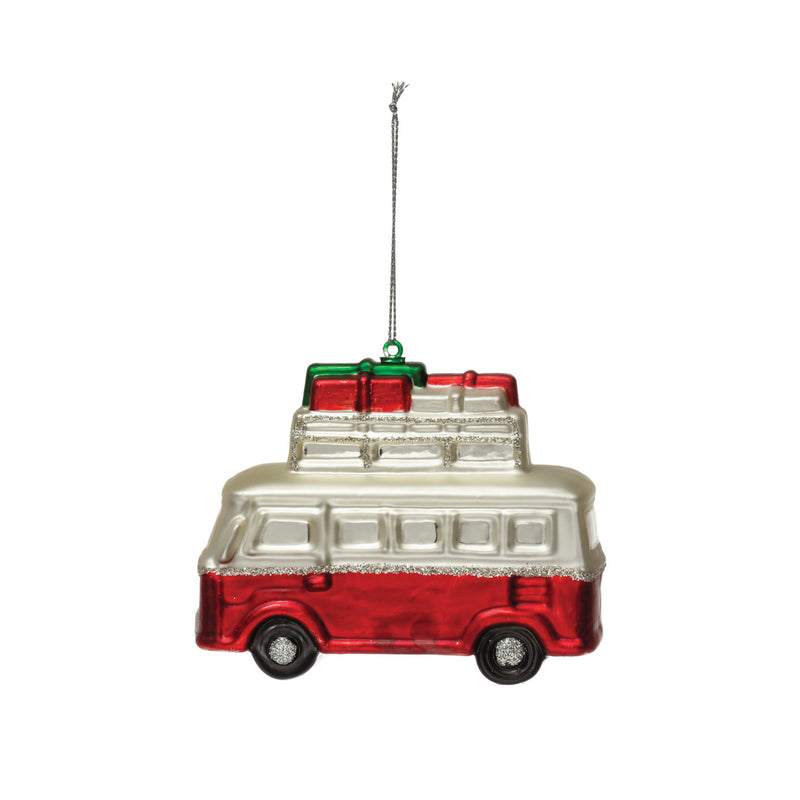 Hand-Painted Glass Vintage Van Ornament - JoeyRae