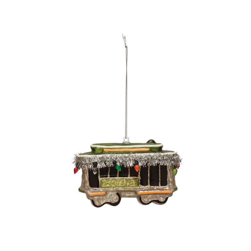 Hand-Painted Glass Street Car Ornament - JoeyRae