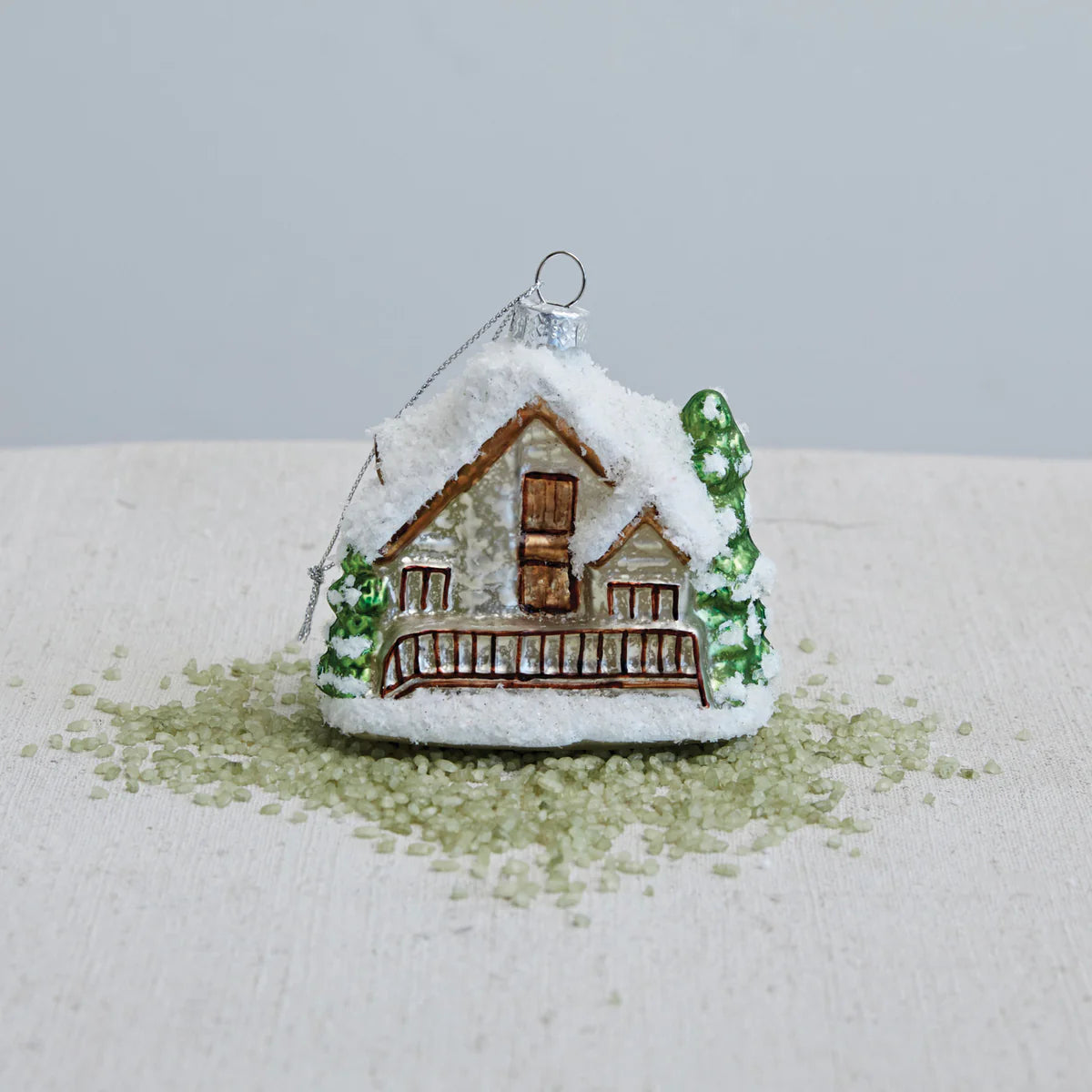 Hand-Painted Glass Chalet Ornament - JoeyRae