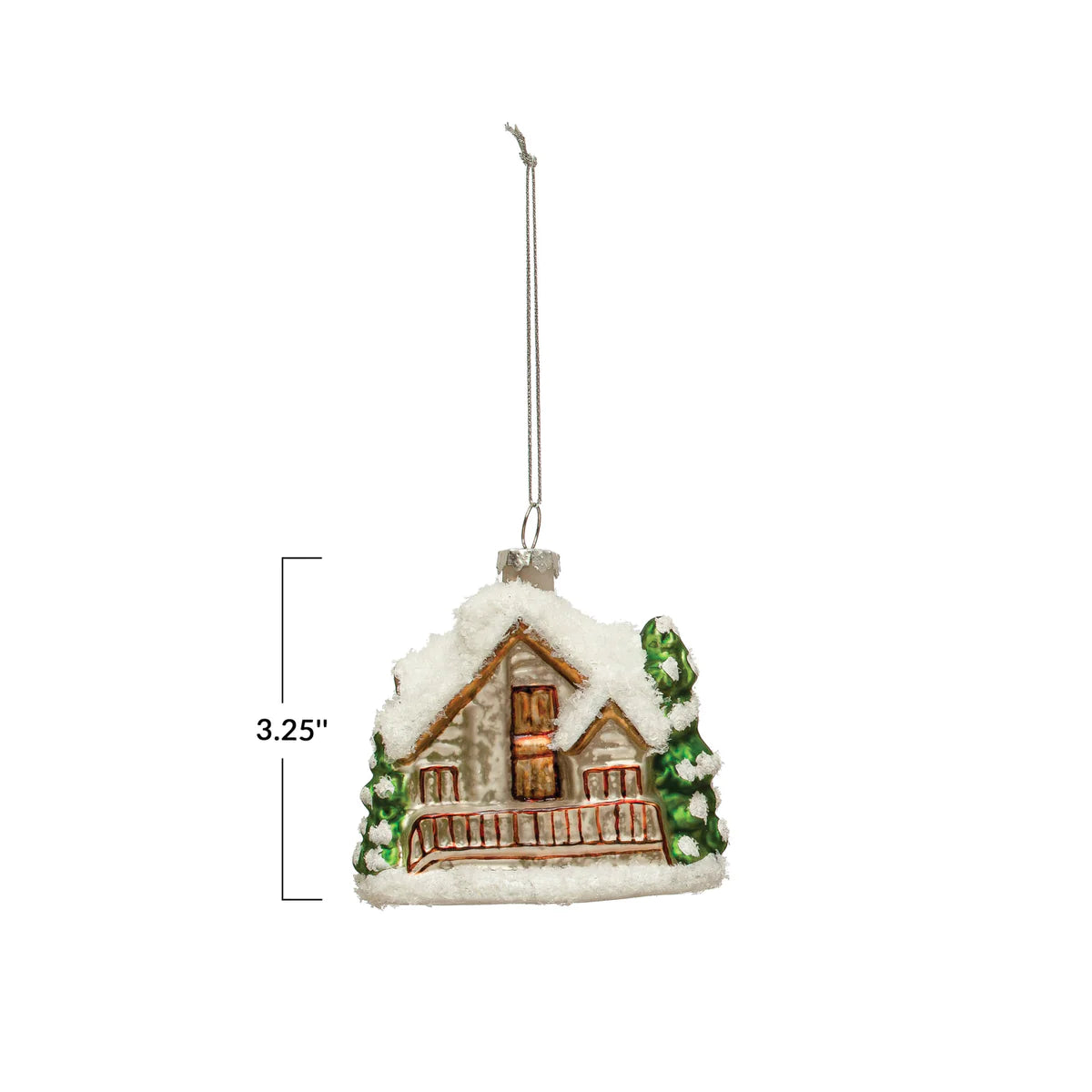 Hand-Painted Glass Chalet Ornament - JoeyRae