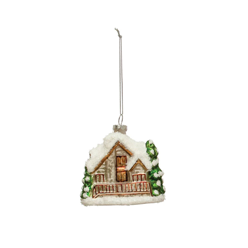 Hand-Painted Glass Chalet Ornament - JoeyRae