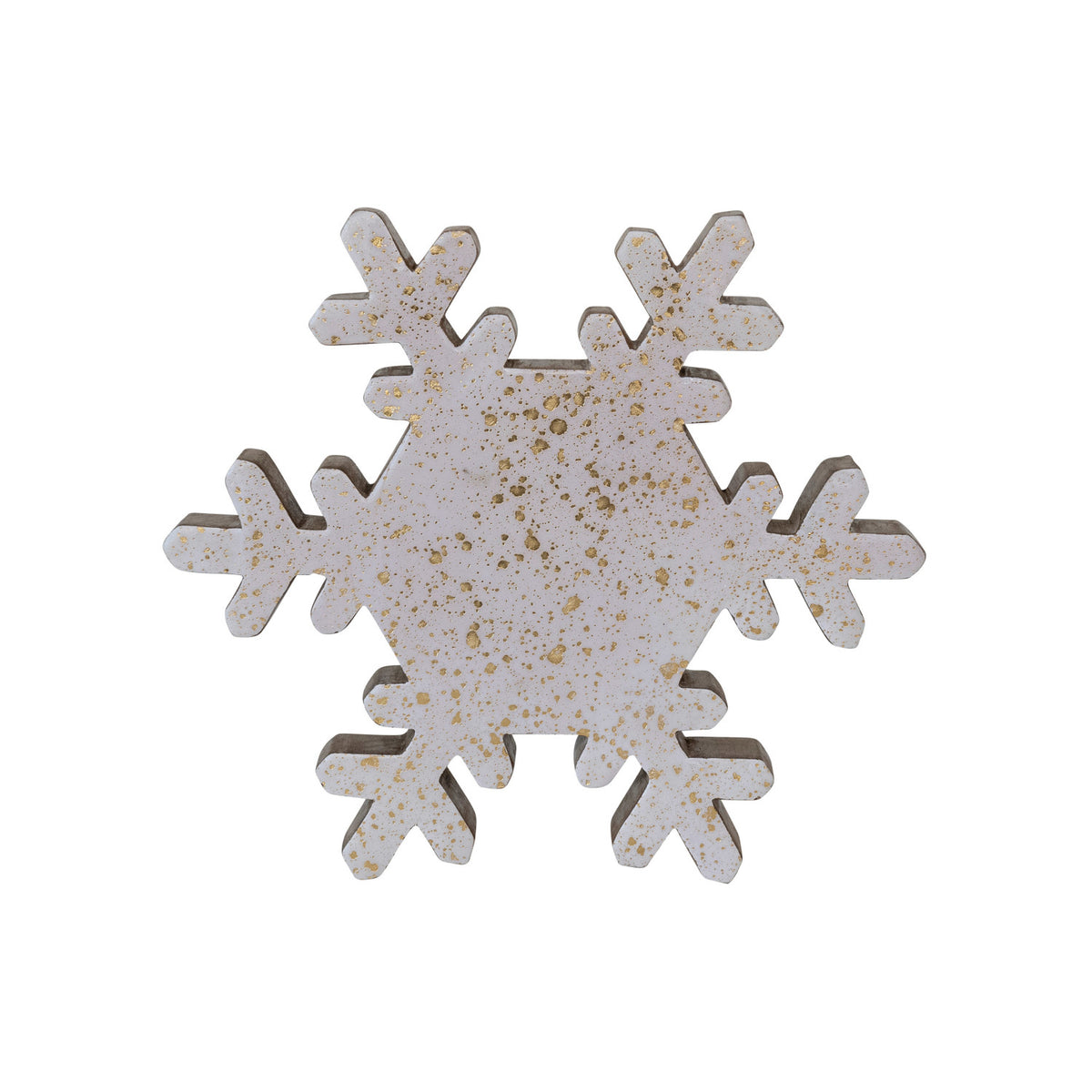 Large Cream & Natural Enameled Mango Wood Snowflake - JoeyRae