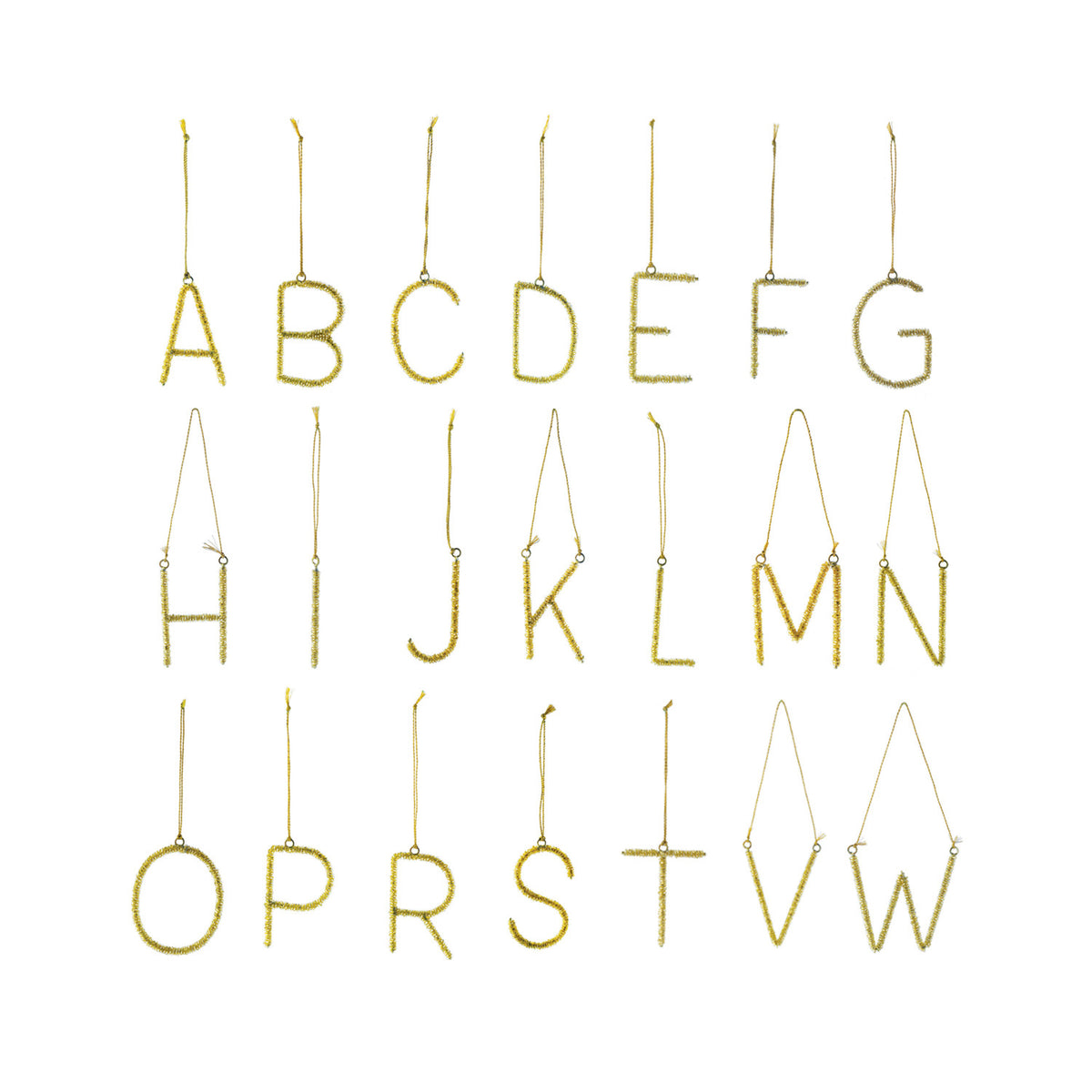 Gold Beaded Metal Alphabet Ornament - JoeyRae
