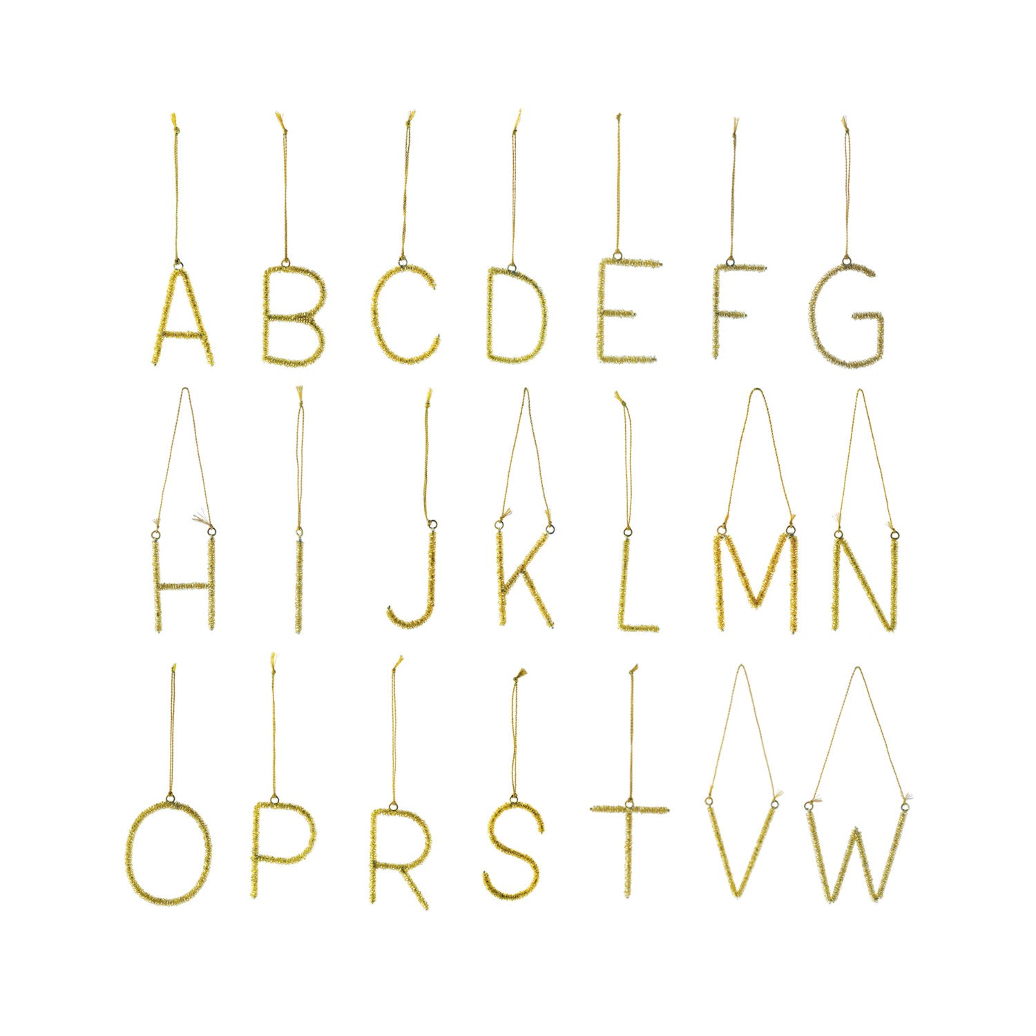 Gold Beaded Metal Alphabet Ornament - JoeyRae