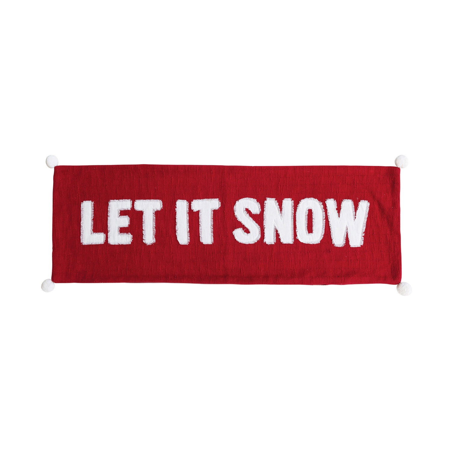 Lumbar "Let It Snow" & Pom Poms Pillow - JoeyRae