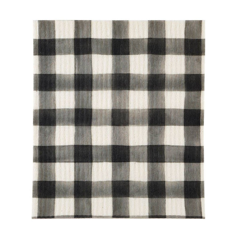 Organic Dishcloth Black Plaid - JoeyRae