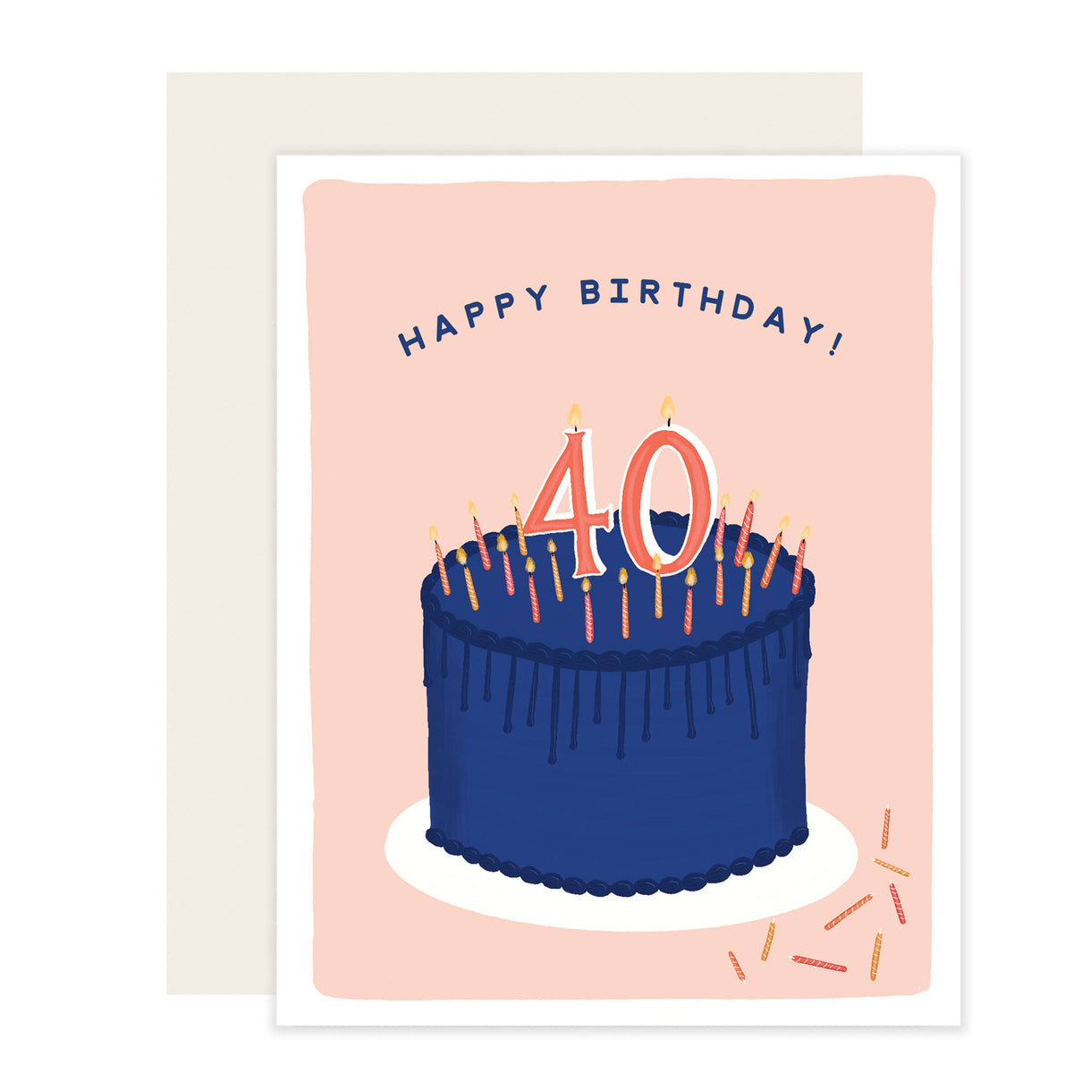 40 Cake Greeting Card - JoeyRae