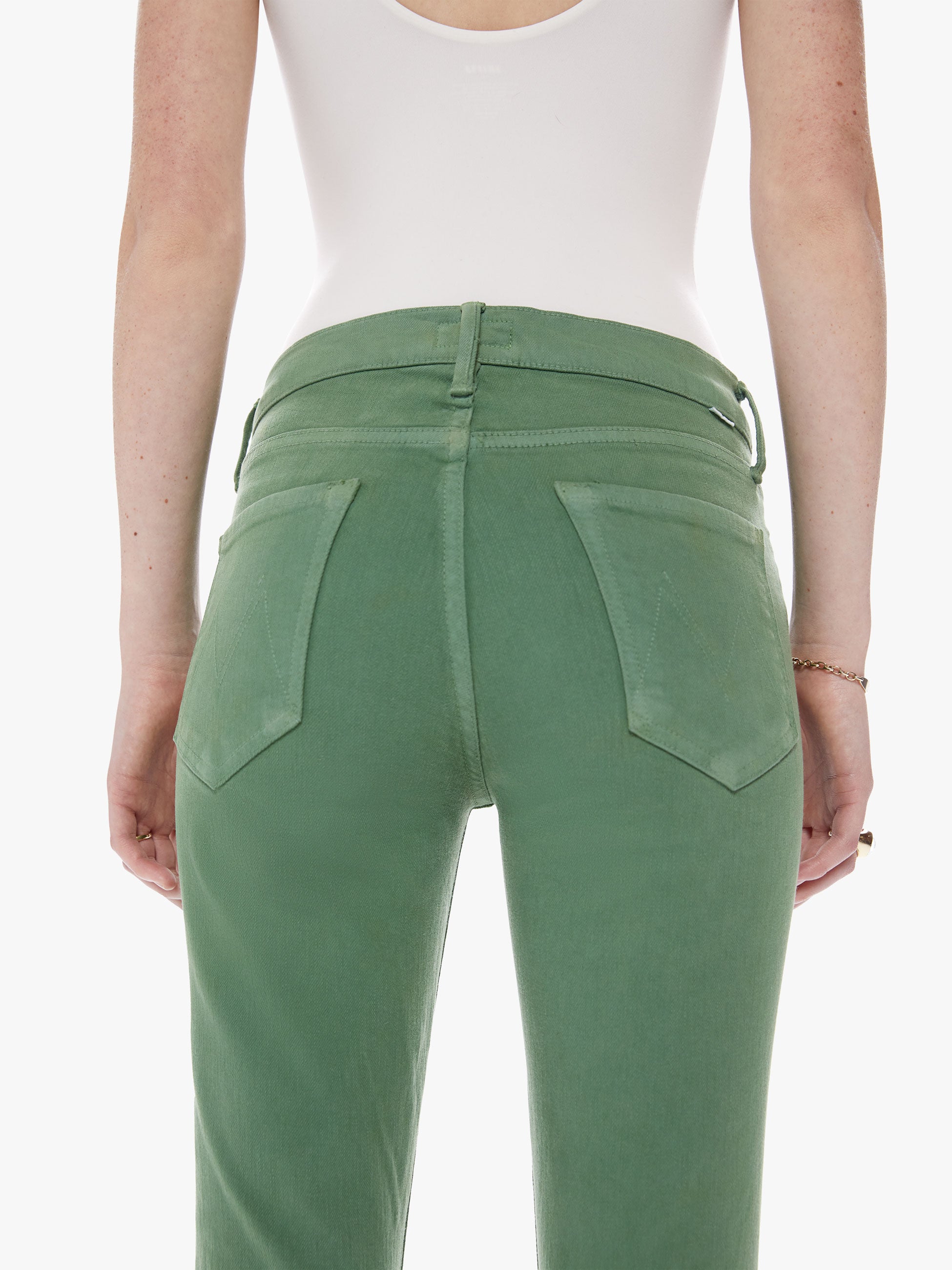 Mid Rise Dazzler Ankle Fray Juniper - JoeyRae